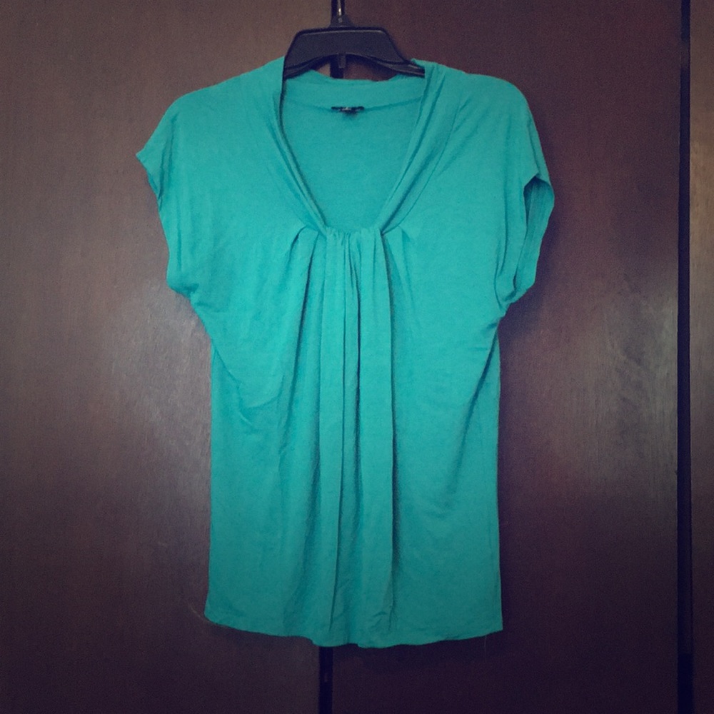 Nine West pleated/ drape front blouse